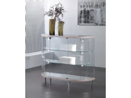 Mobile contenitore in cristallo con top e base in legno laccato Greta de La Vetreria