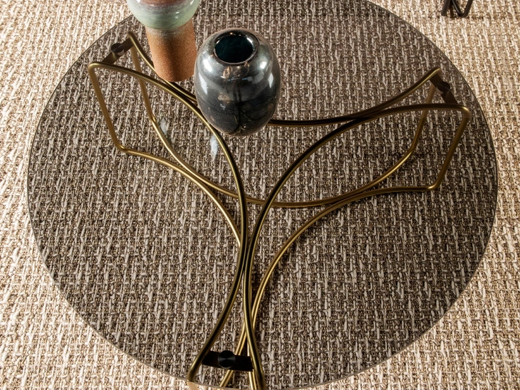 Tavolino rotondo Jazz in vetro di Tonin Casa