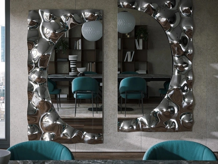 Specchiera di design con cornice in vetro fuso Afrodite di Tonin Casa