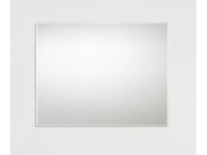 Specchiera Tau con sottile cornice in legno laccato bianco di Fratelli Elli