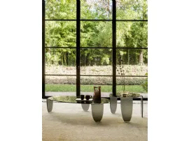 Tavolino di design in vetro fumè martellato disponibile in due misure Arturo di Tonin Casa