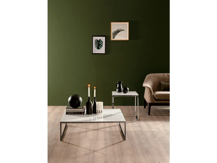 Tavolino moderno Central con top in ceramica di Tonin Casa