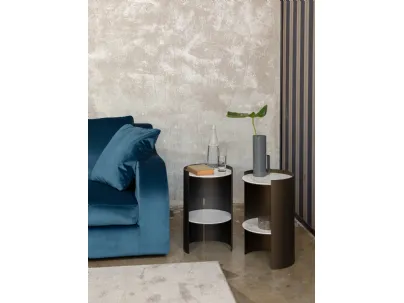 Tavolino Duals in gres porcellanato e metallo di Tonin Casa