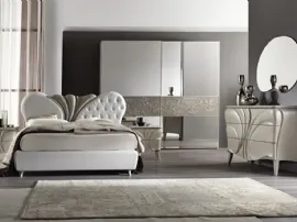 Armadio con ante a specchio e legno di Frassino Grey decorato Artemide di Euro Design