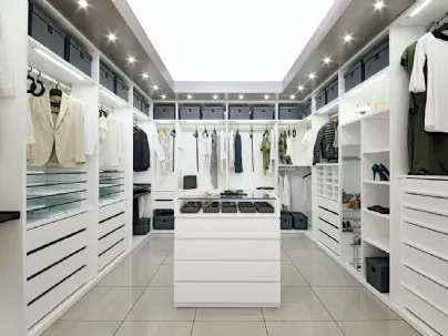 Cabina Armadio Tamburata in laccato bianco opaco di Fratelli Elli