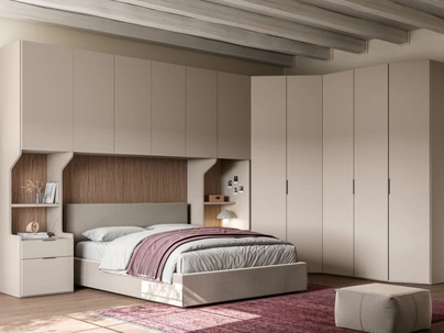 Armadio angolare a ponte con anta battente Liscia + Crea 1200 e Crea 138 38 di Orme