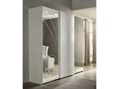 Armadio Pacifico in Frassino Bianco con Specchi laterali di Euro Design