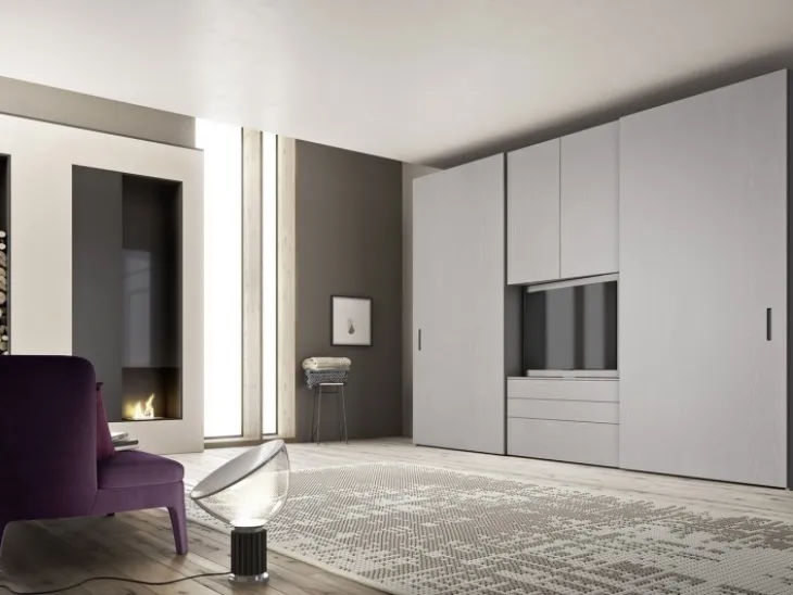 Armadio moderno Urban in legno laccato opaco di Ballancin