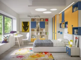 Cameretta Top CM210 in laccato opaco satinato e nobilitato Betulla di Giessegi