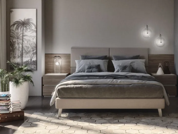 Comodino in finitura noce e beige Cuby di S75