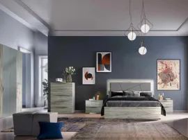 Gruppo Notte in legno lucido Diana di Euro Design