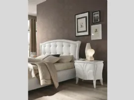 Comodino bombato in legno di frassino bianco Fiocco di Euro Design