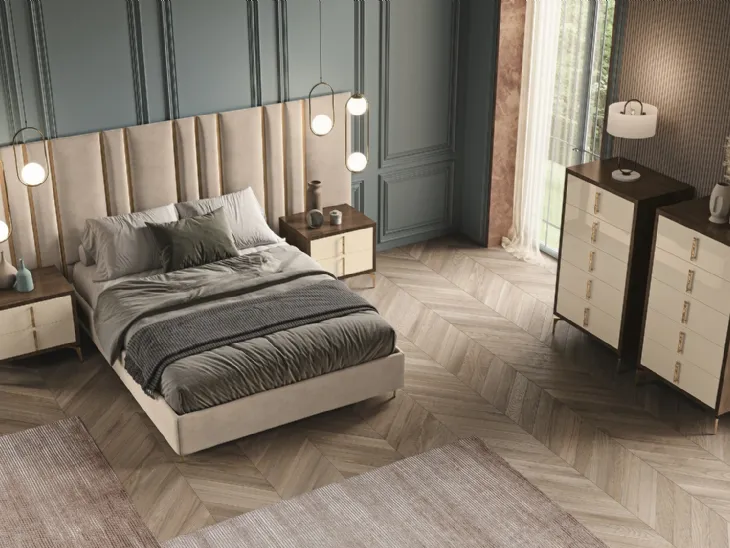 Gruppo Notte Tiffany con frontali in laccato lucido di Euro Design