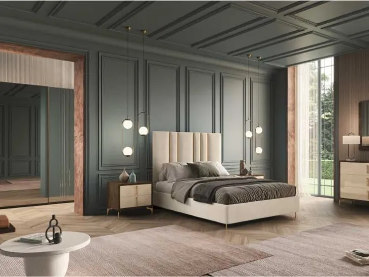 Gruppo Notte Tiffany con frontali in laccato lucido di Euro Design
