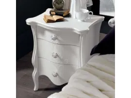 Comodino con pomoli a forma di rosa in ceramica Leopardi di Euro Design