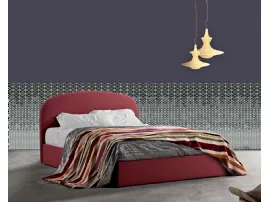 Letto in tessuto con testiera dalla forma stondata e box contenitore Andromeda di Lettissimi