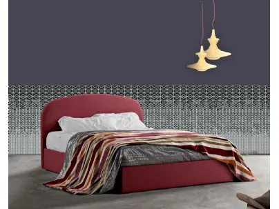 Letto in tessuto con testiera dalla forma stondata e box contenitore Andromeda di Lettissimi