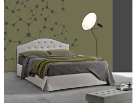 Letto in tessuto con testiera sagomata e trapuntata Antares di Lettissimi