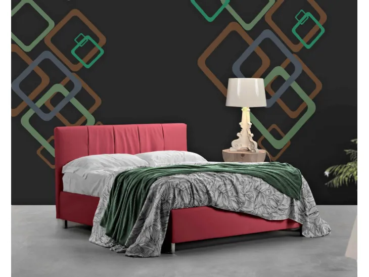 Letto in tessuto con testiera e box contenitore Aurora di Lettissimi