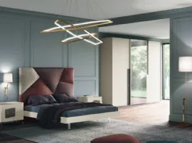 Letto Chanel 03 con testiera in tessuto imbottito di Dal Cin
