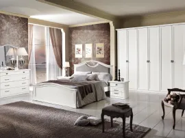 Letto in legno con testiera imbottita Dafne DF100 di MCSMobili