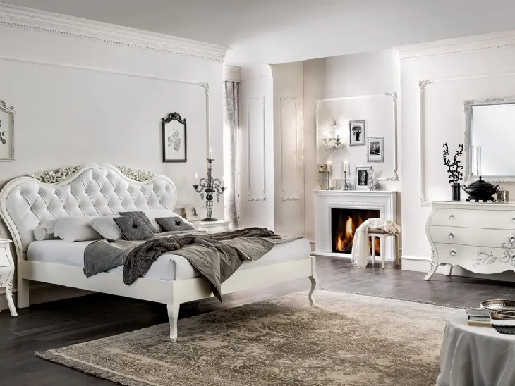Letto Le Gemme in pelle e legno laccato di Dal Cin