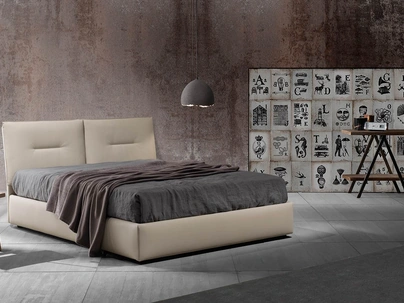 Letto matrimoniale Zoè Uno in vellutino imbottito di Excò
