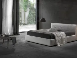 Letto moderno in tessuto con testiera Zoom di Excò