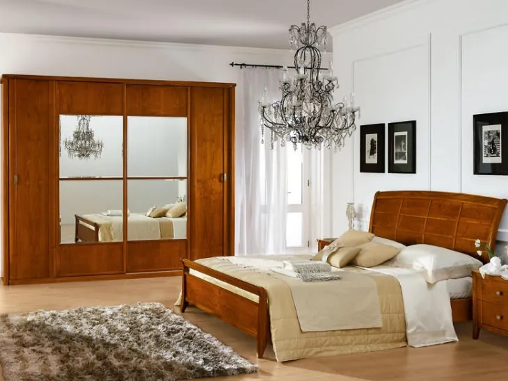 Letto classico in legno con testiera Gardenia Decor di Dal Cin