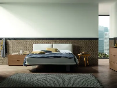 Letto matrimoniale in ecopelle imbottito Ghost di Morassutti