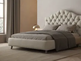Letto matrimoniale in ecovelluto con testiera trapuntata e sagomata Lady di Giessegi
