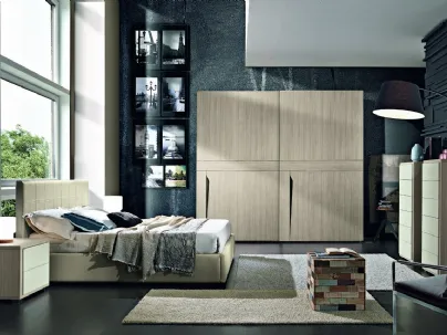 Letto matrimoniale con testiera in legno Grace GR205 di MCSMobili