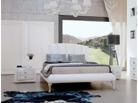 Letto in ecopelle con testiera arrotondata Julia di Euro Design