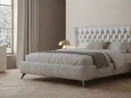 Letto in tessuto imbottito con testiera trapuntata King di Giessegi