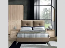 Letto moderno con testiera Kira Tessuto di Euro Design