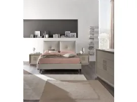 Letto in ecopelle con testiera Kira Tortora di Euro Design