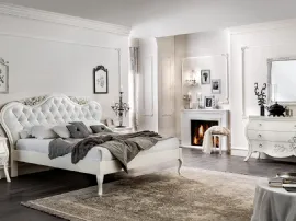 Letto Le Gemme in pelle e legno laccato di Dal Cin