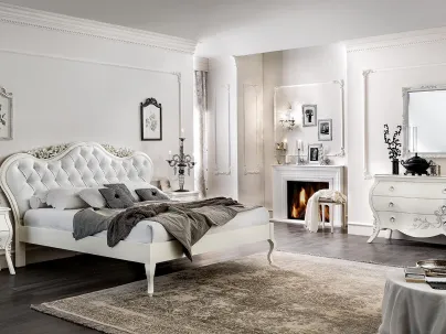 Letto Le Gemme in pelle e legno laccato di Dal Cin
