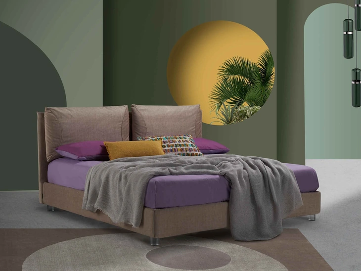 Letto in tessuto con testiera Alisha di Lettissimi