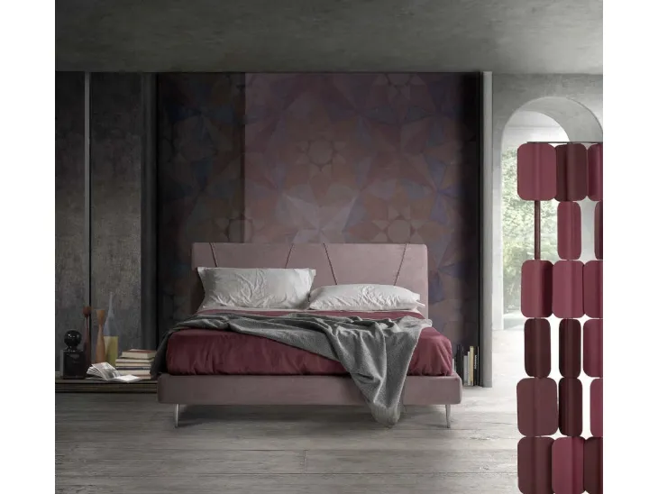 Letto in tessuto con testiera Prestige di Lettissimi