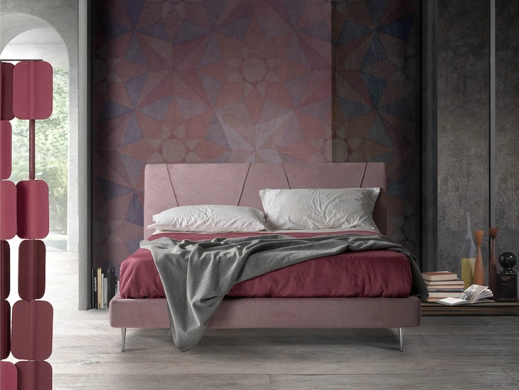 Letto in tessuto con testiera Prestige di Lettissimi