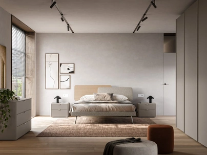 Letto matrimoniale Loli Night 18 in tessuto imbottito e materico Arena di Orme