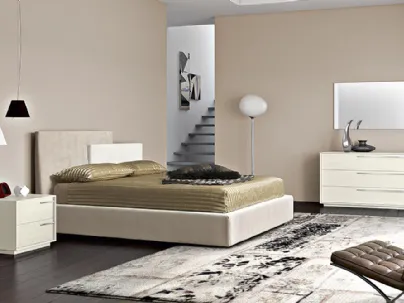 Letto con testiera asimmetrica in due colori Mix di Dal Cin