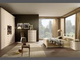 Letto in legno con testiera in ferro battuto Ninfea NF016 di MCSMobili