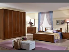 Letto in legno con testiera in ferro battuto Ninfea NF015 di MCSMobili