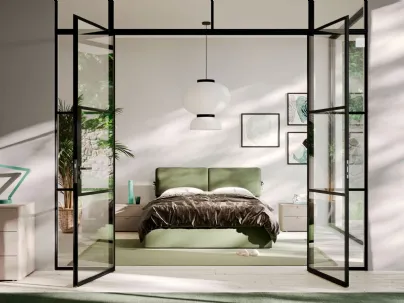 Letto imbottito in tessuto Lenox di Orme