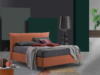 Letto Penelope in tessuto imbottito di Lettissimi