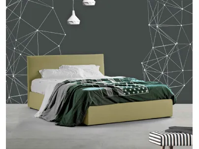 Letto in tessuto con box contenitore e testiera Perseo di Lettissimi
