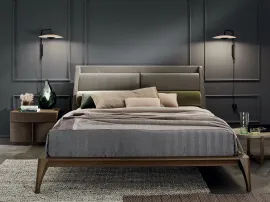 Letto matrimoniale Royal in tessuto imbottito di Ballancin