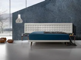 Letto matrimoniale con testiera importante in ecopelle trapuntata Twist Lersa 290 di Excò